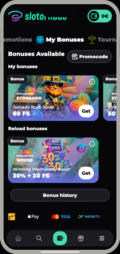 Mobile Erfahrung im Browser – Slotornado